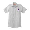 Short Sleeve Striped Industrial Work Shirt Thumbnail